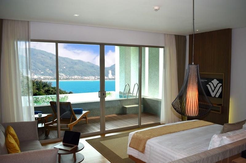 جناح بمسبح خاص وإطلالة على البحر، Wyndham Grand Phuket Kalim Bay