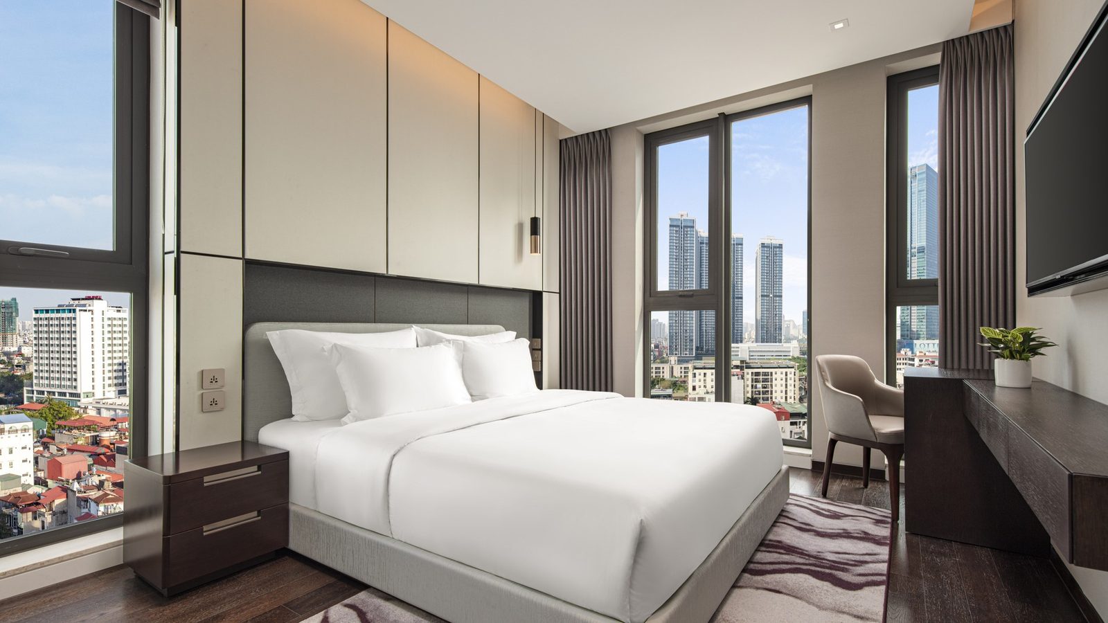 غرفة نوم بإطلالة على المدينة، The Five Residences Hanoi